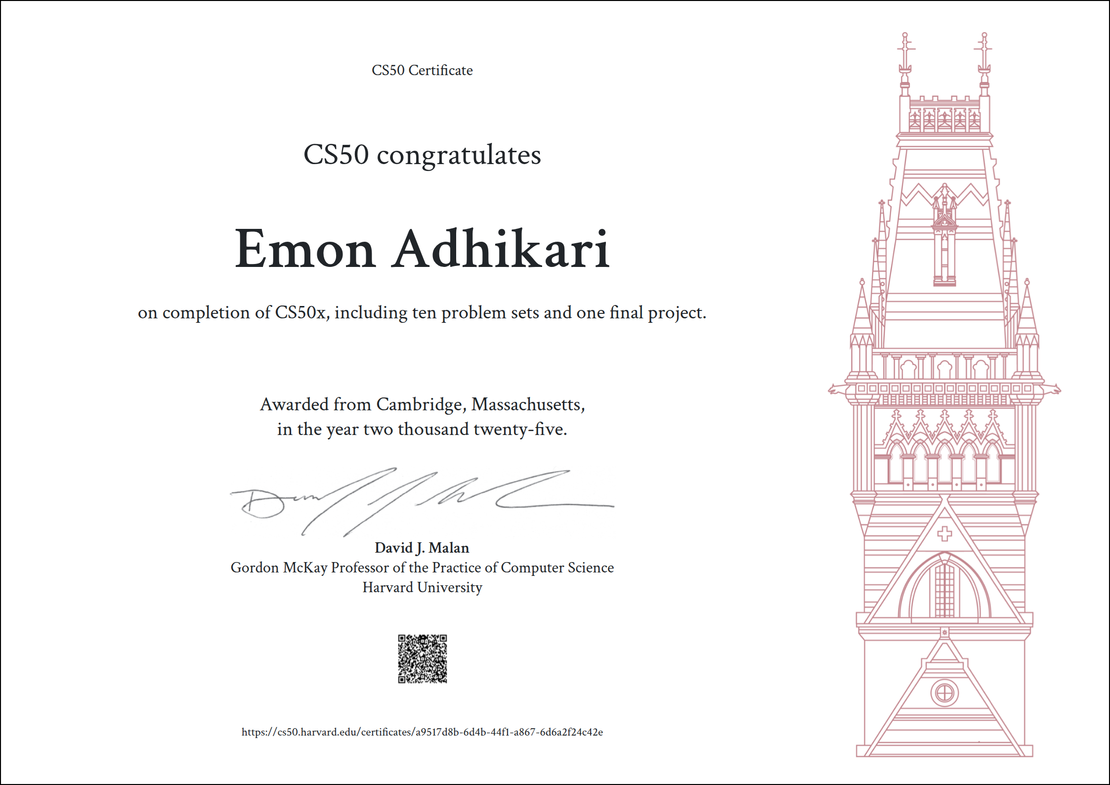 CS50x Certificate